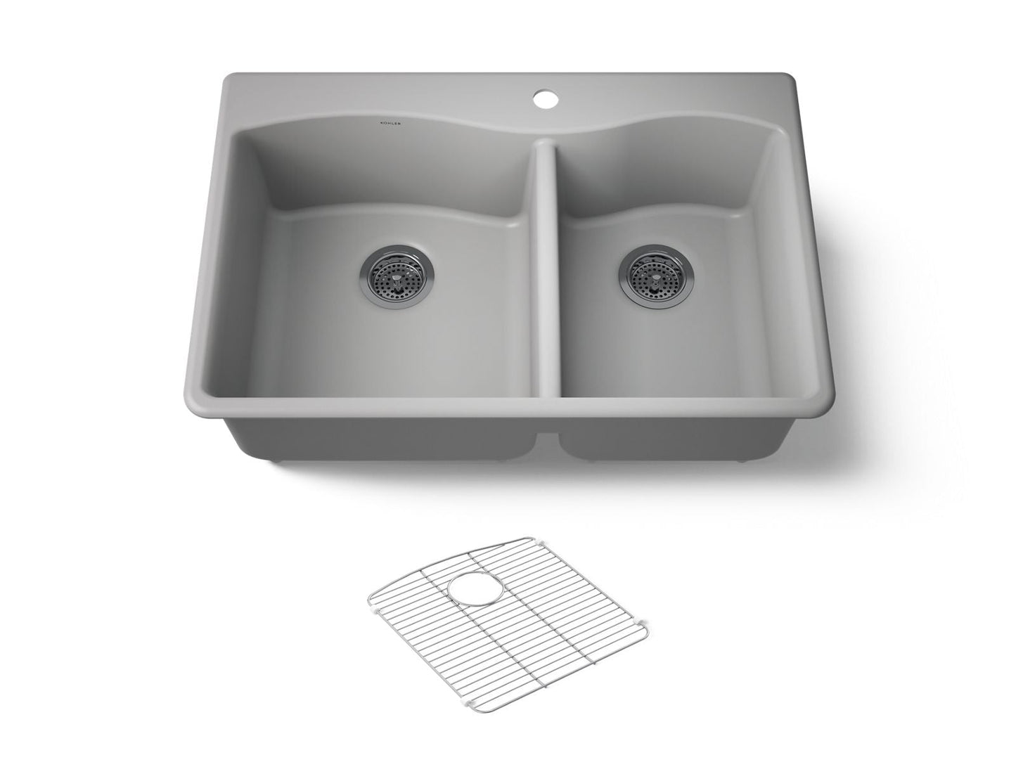 KOHLER K-28002-1 Kennon 33" top-/undermount double-bowl kitchen sink