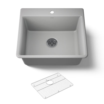 KOHLER K-28003-1 Kennon 25" top-/undermount single-bowl kitchen sink
