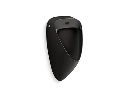 KOHLER K-28083-5DC Tend Washout Half-stall 0.5 GPF Touchless Urinal, Rear Spud, Black Black - 3/4 view of product