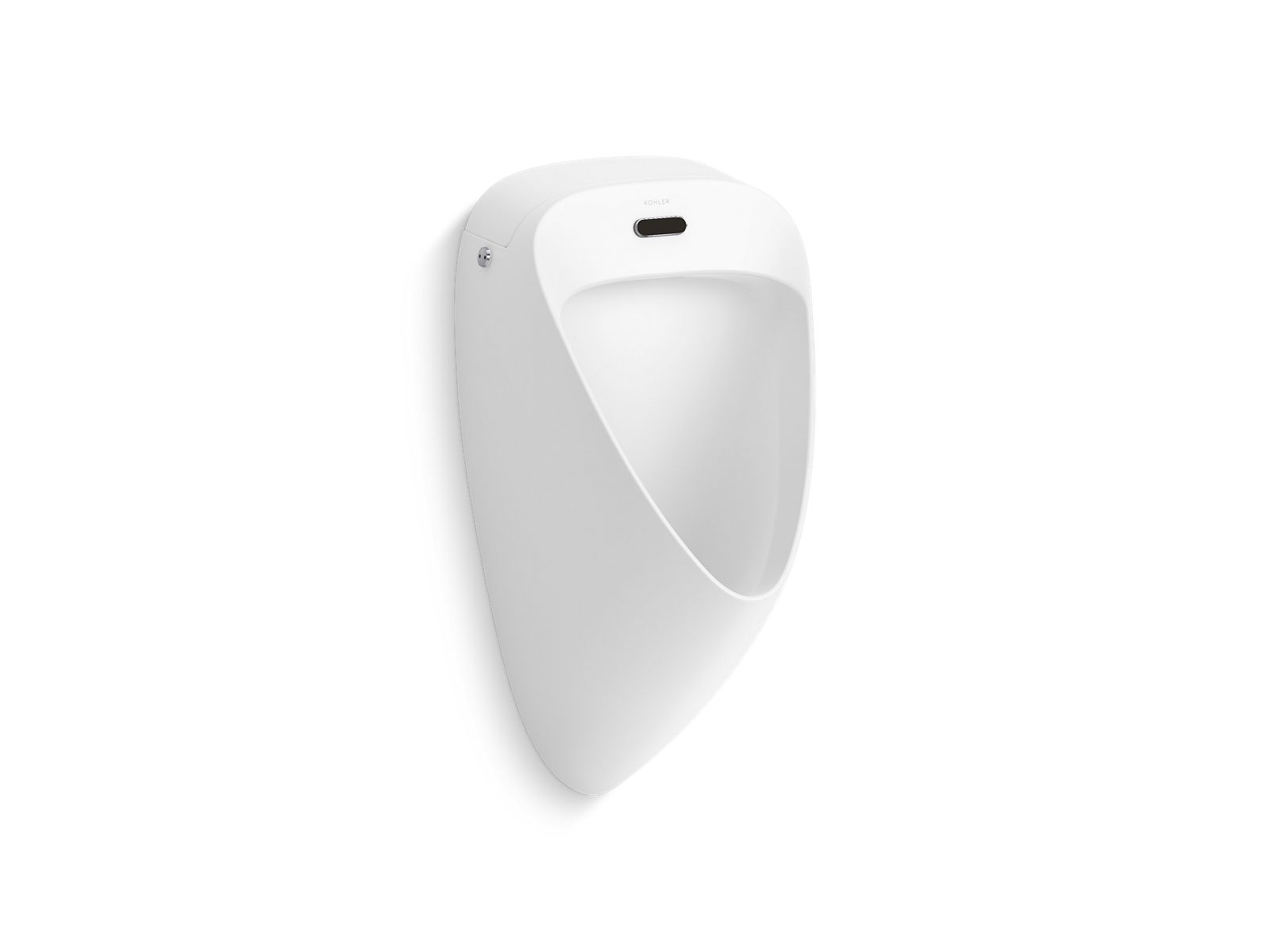 KOHLER K-28083-5DC Tend Washout Half-stall 0.5 GPF Touchless Urinal, Rear Spud, White - 3/4 view of product