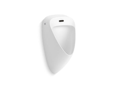 KOHLER K-28083-5DC Tend Washout Half-stall 0.5 GPF Touchless Urinal, Rear Spud, White - 3/4 view of product