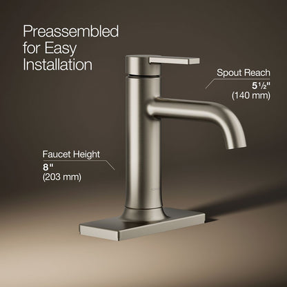 KOHLER K-28126-4N Venza Single-handle bathroom sink faucet, 0.5 gpm