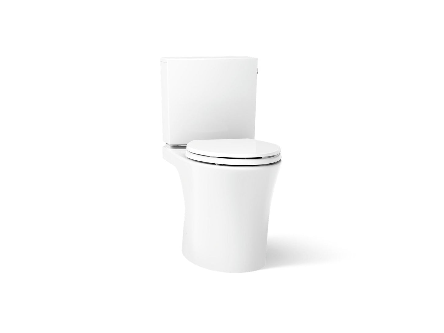 KOHLER K-28161-RA Veil Two-piece Elongated Toilet with Skirted Trapway, 1.28 GPF, White - 3/4 view of product