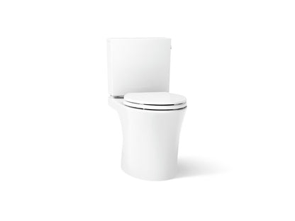 KOHLER K-28161-RA Veil Two-piece Elongated Toilet with Skirted Trapway, 1.28 GPF, White - 3/4 view of product