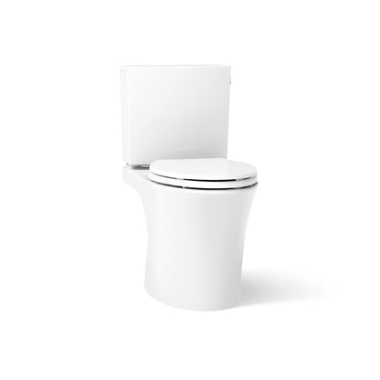 KOHLER K-28161-RA Veil Two-piece Elongated Toilet with Skirted Trapway, 1.28 GPF, White - 3/4 view of product