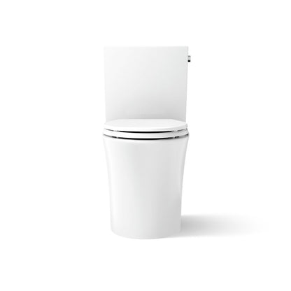 KOHLER K-28161-RA Veil Two-piece Elongated Toilet with Skirted Trapway, 1.28 GPF, White - front view of product