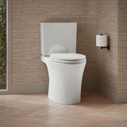 KOHLER K-28161-RA Veil Two-piece Elongated Toilet with Skirted Trapway, 1.28 GPF, White - image focused on single product sto