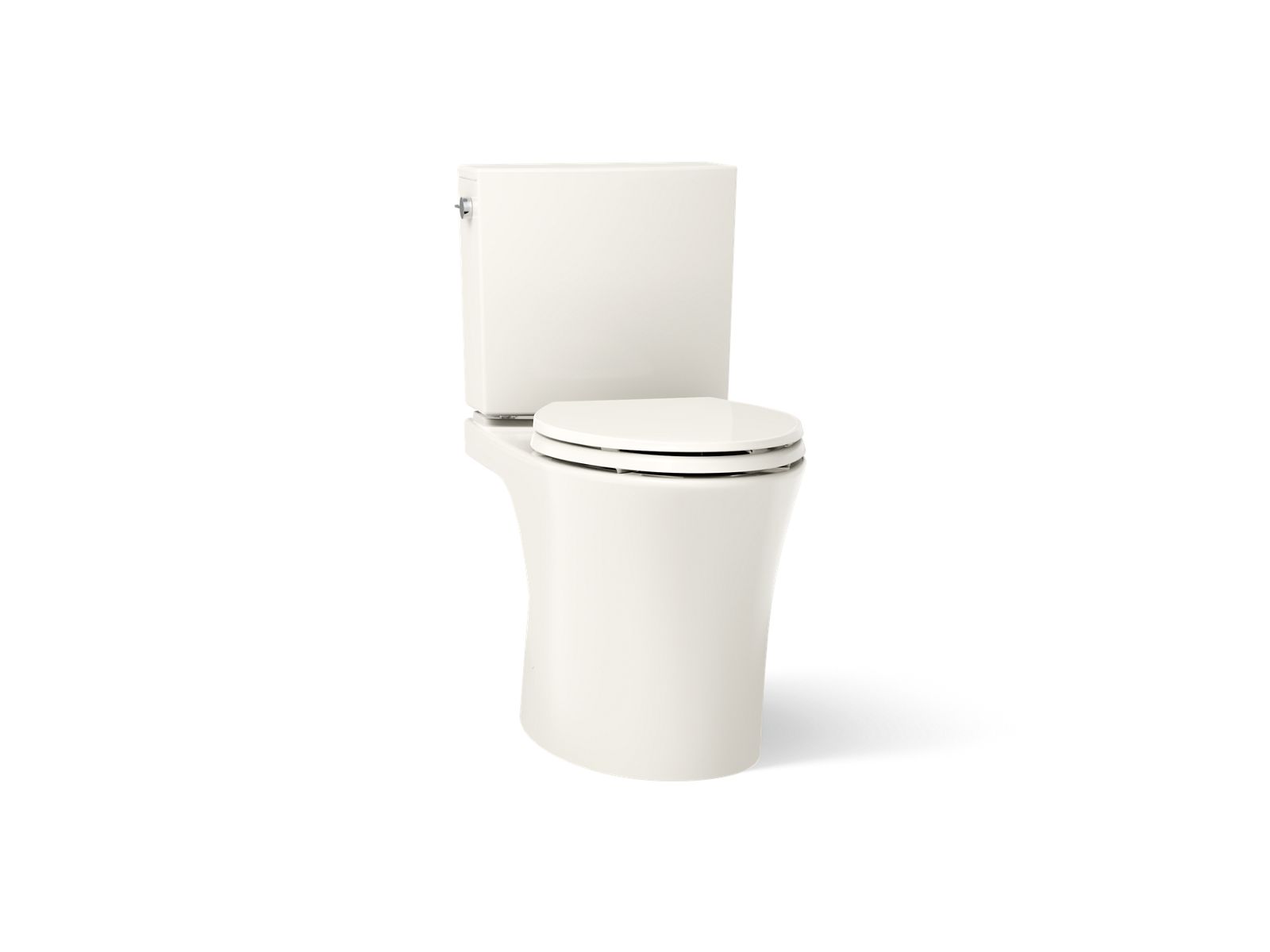 KOHLER K-28161 Veil Two-piece Elongated Toilet with Skirted Trapway, 1.28 GPF, Biscuit - 3/4 view of product