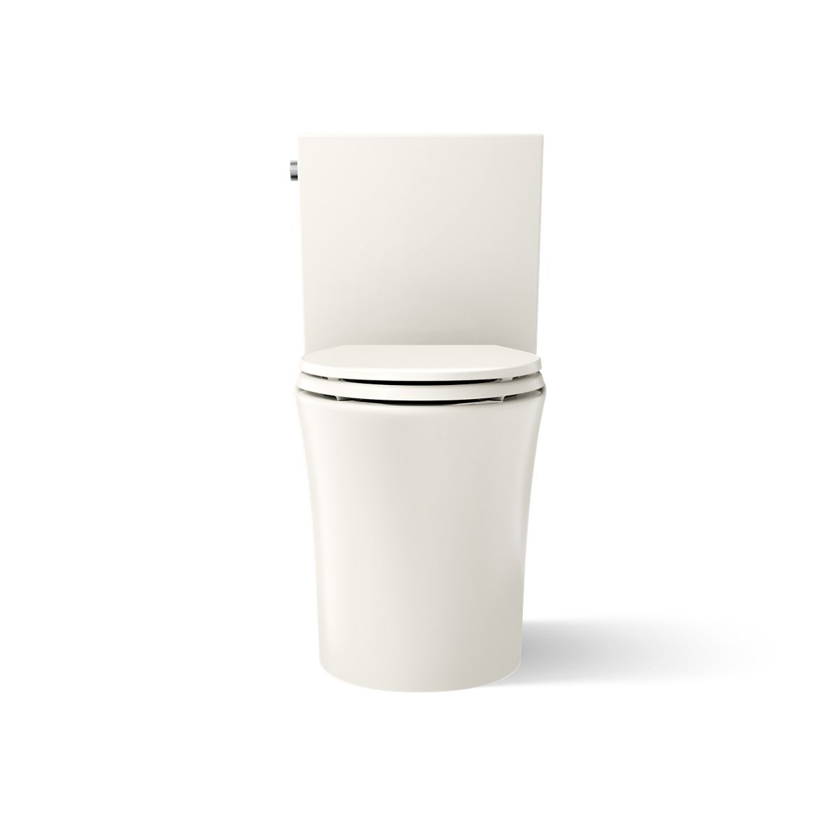 KOHLER K-28161 Veil Two-piece Elongated Toilet with Skirted Trapway, 1.28 GPF, Biscuit - front view of product