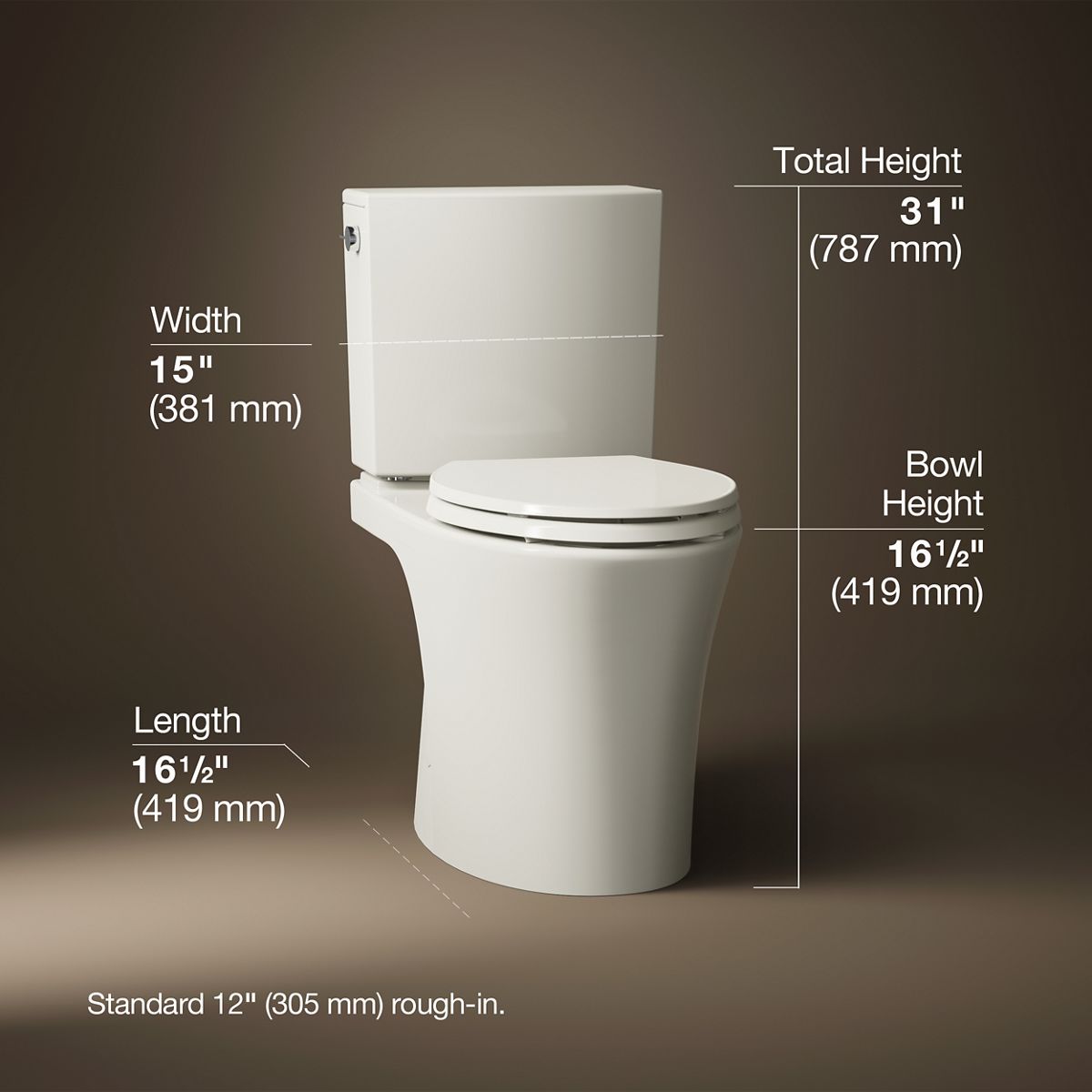3/4 view of product with dimensions
