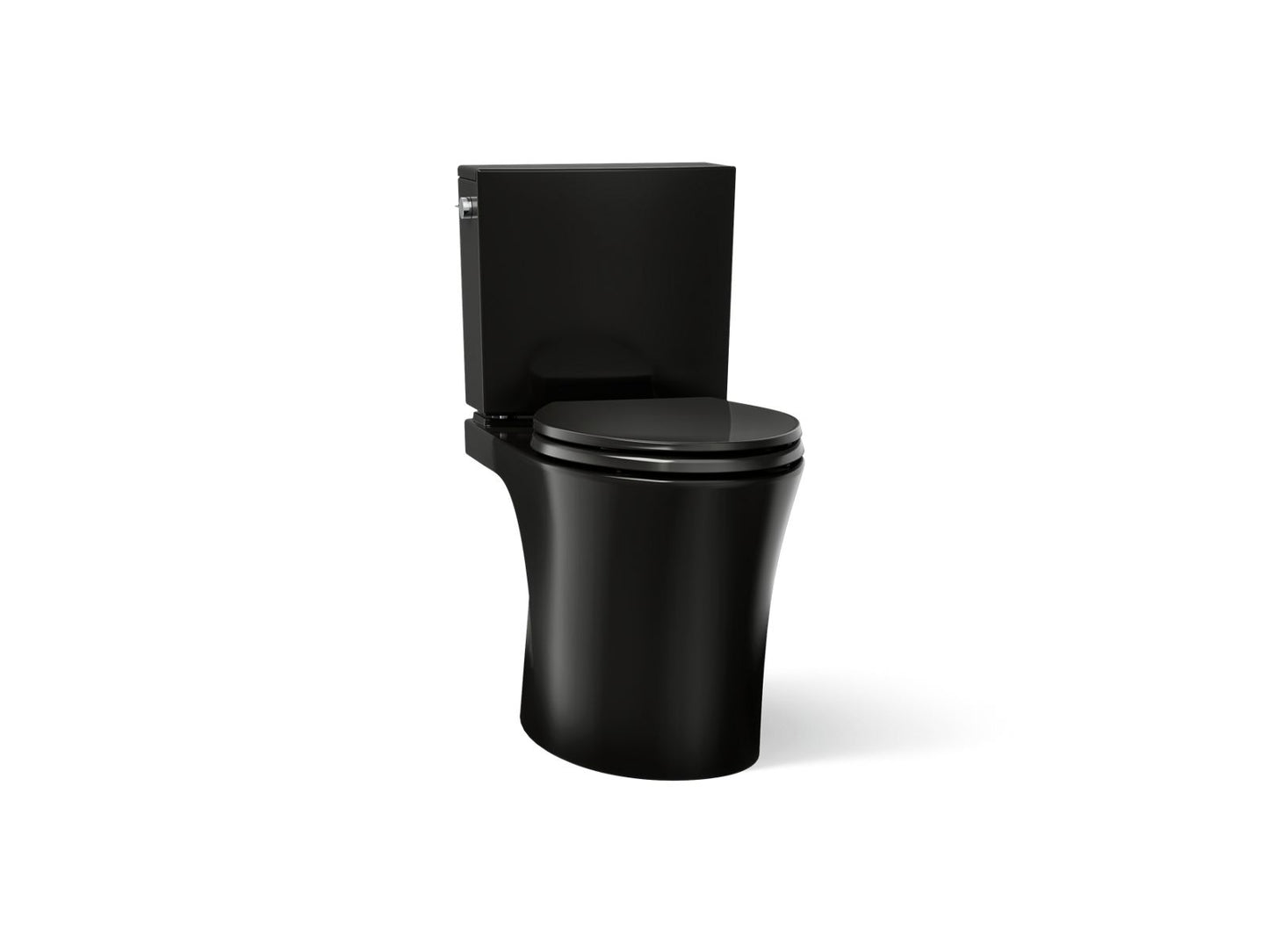 KOHLER K-28161 Veil Two-piece Elongated Toilet with Skirted Trapway, 1.28 GPF, Black Black - 3/4 view of product
