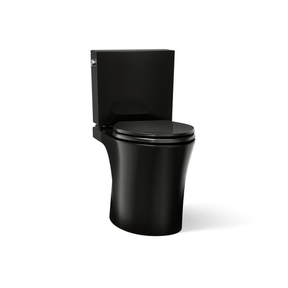KOHLER K-28161 Veil Two-piece Elongated Toilet with Skirted Trapway, 1.28 GPF, Black Black - 3/4 view of product