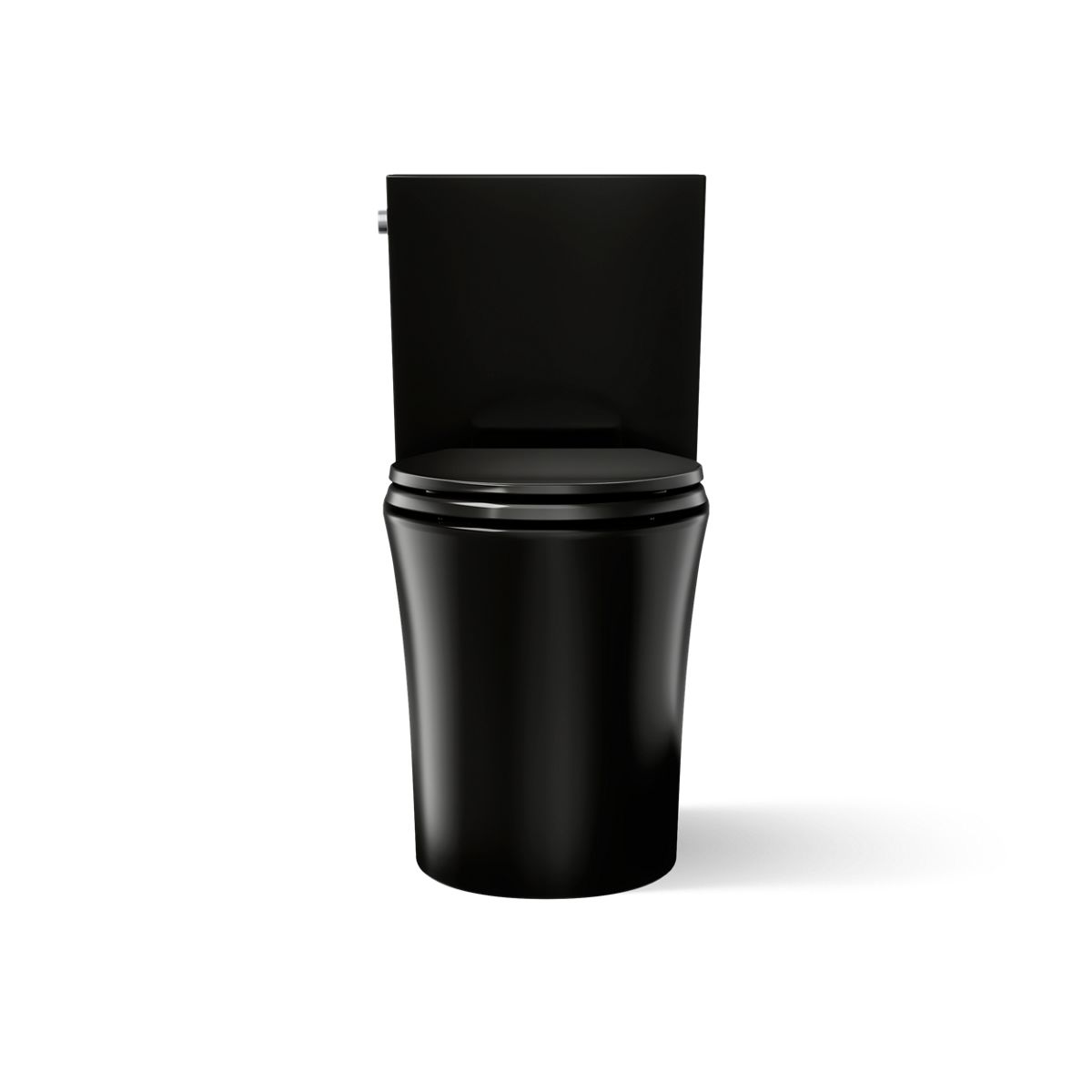 KOHLER K-28161 Veil Two-piece Elongated Toilet with Skirted Trapway, 1.28 GPF, Black Black - front view of product