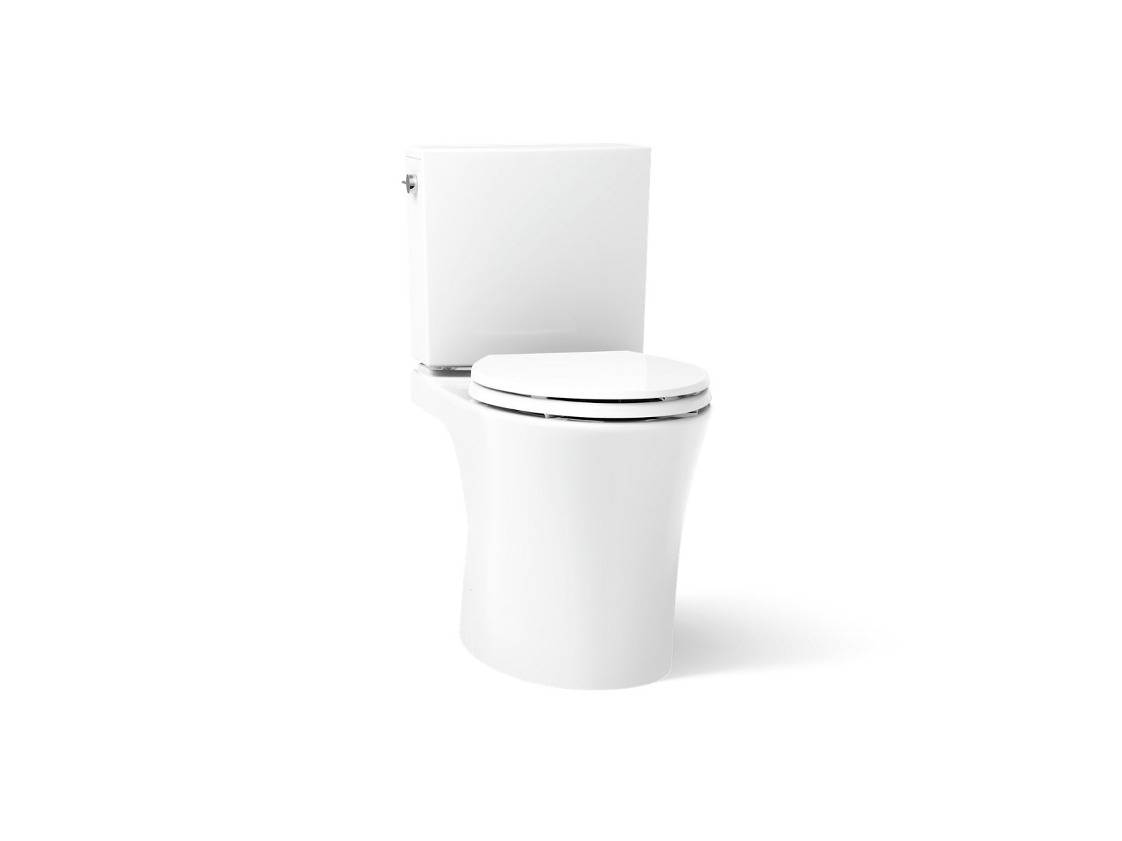 KOHLER K-28161 Veil Two-piece Elongated Toilet with Skirted Trapway, 1.28 GPF, White - 3/4 view of product