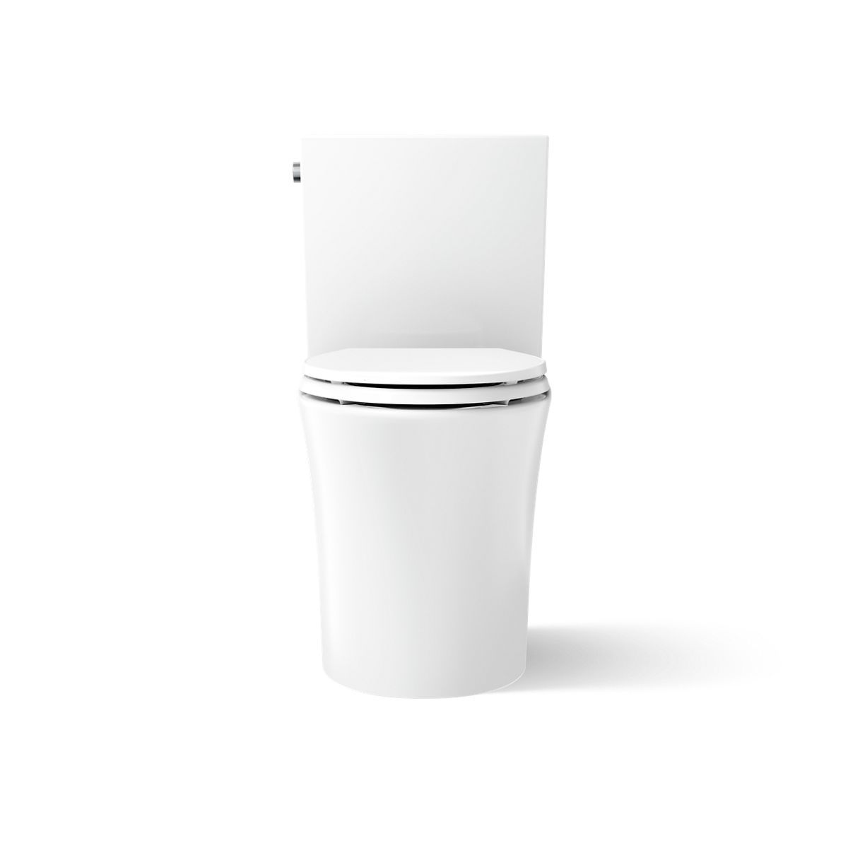 KOHLER K-28161 Veil Two-piece Elongated Toilet with Skirted Trapway, 1.28 GPF, White - front view of product