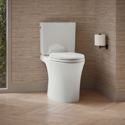 KOHLER K-28161 Veil Two-piece Elongated Toilet with Skirted Trapway, 1.28 GPF, White - image focused on single product story
