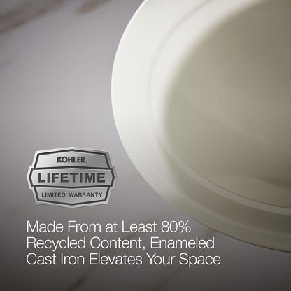KOHLER K-2824 Serif 20-3/4" oval undermount bathroom sink, no overflow