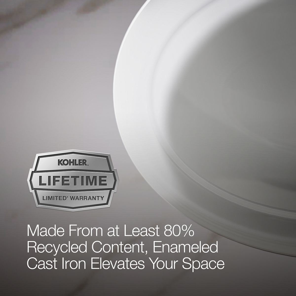 KOHLER K-2824 Serif 20-3/4" oval undermount bathroom sink, no overflow