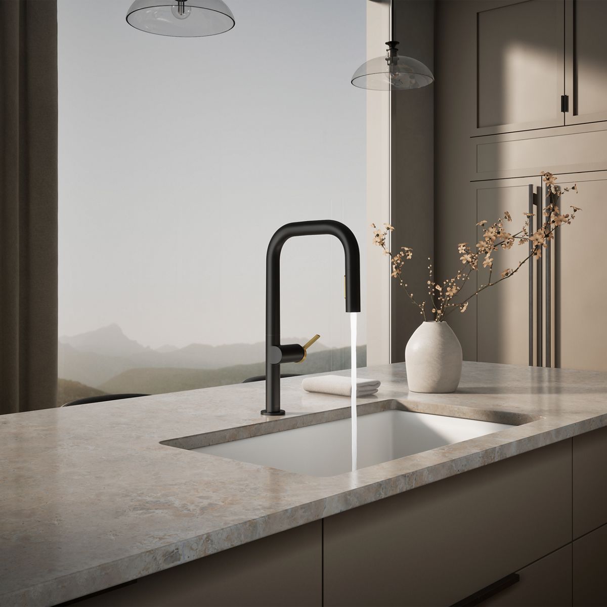 KOHLER K-28269 Components Pull-down kitchen sink faucet with two-function sprayhead