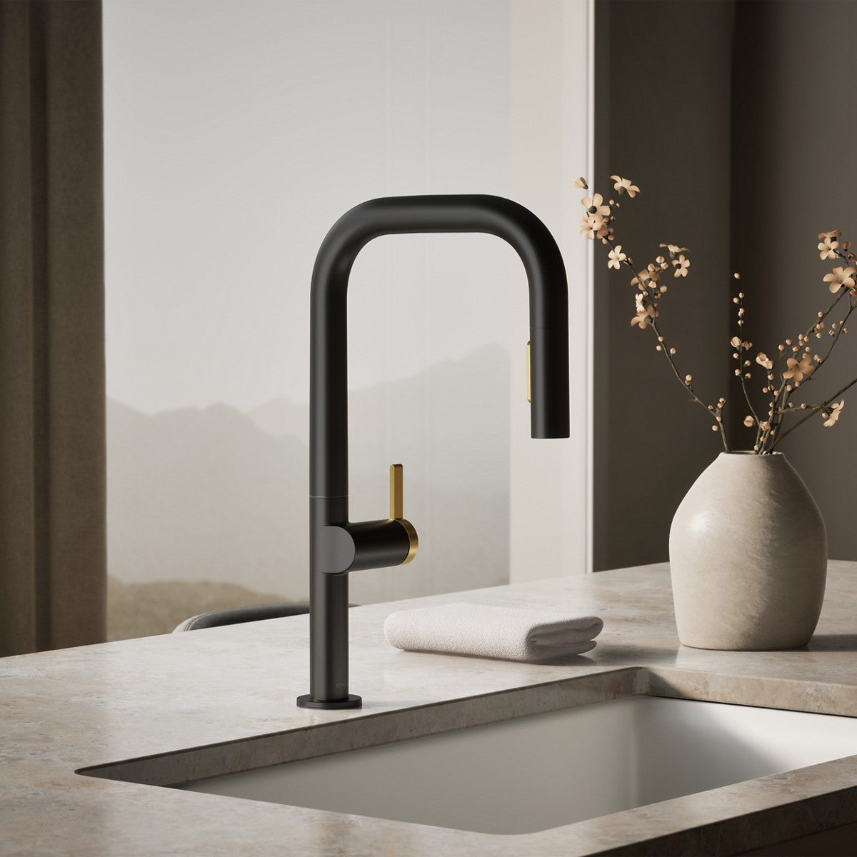 KOHLER K-28269 Components Pull-down kitchen sink faucet with two-function sprayhead