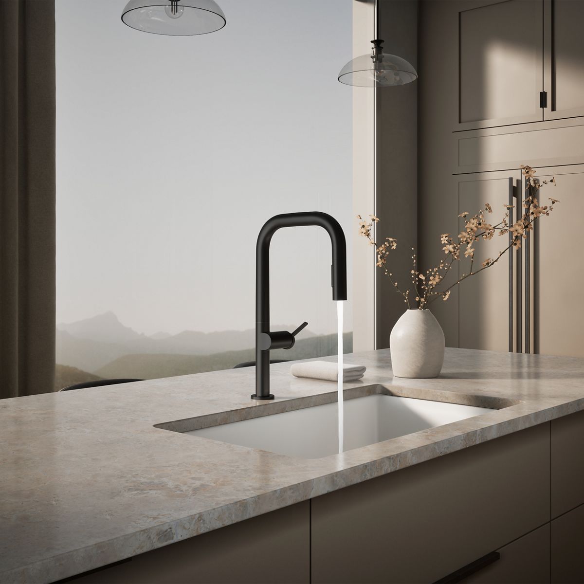 KOHLER K-28269 Components Pull-down kitchen sink faucet with two-function sprayhead