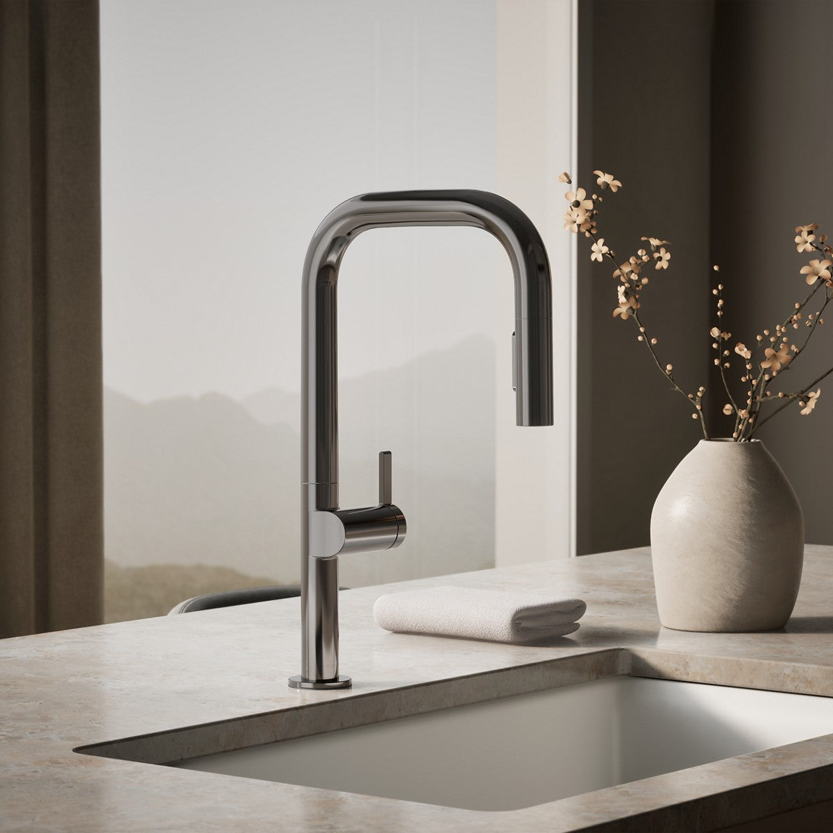KOHLER K-28269 Components Pull-down kitchen sink faucet with two-function sprayhead