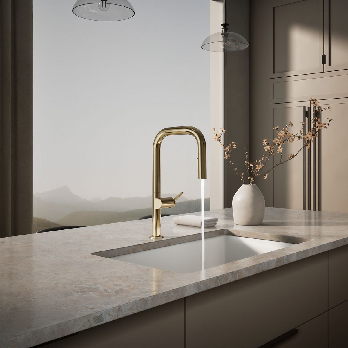 KOHLER K-28269 Components Pull-down kitchen sink faucet with two-function sprayhead