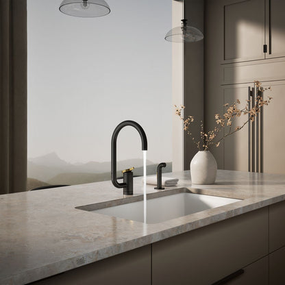 KOHLER K-28272 Components Single-handle kitchen sink faucet with two-function extended-reach spout and side sprayer