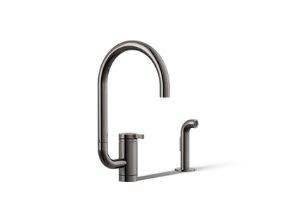 KOHLER K-28272 Components Single-handle kitchen sink faucet with two-function extended-reach spout and side sprayer