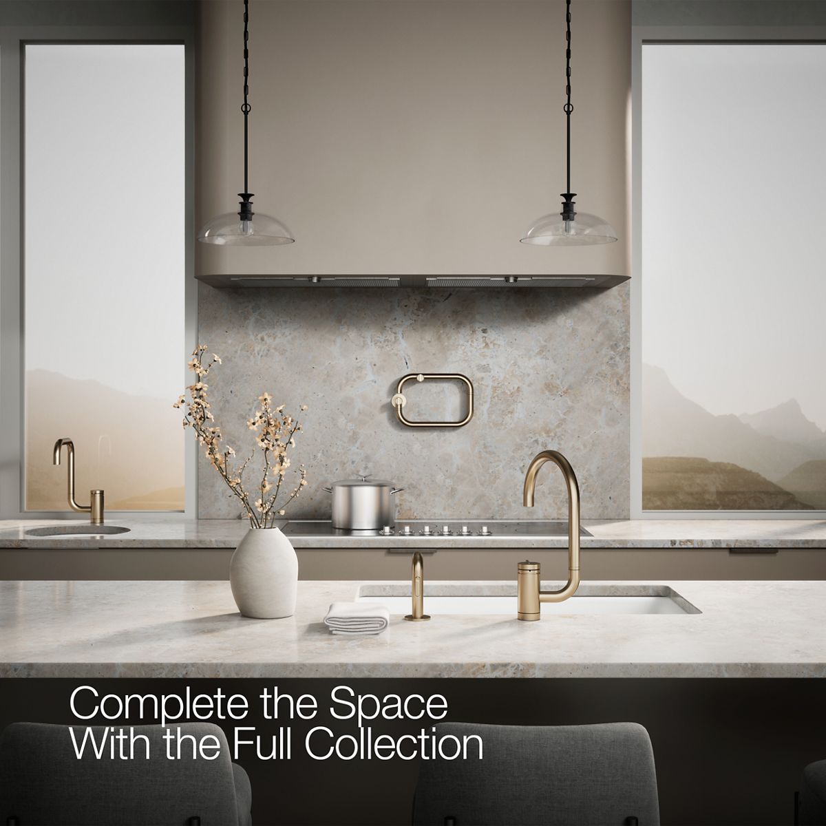 KOHLER K-28272 Components Single-handle kitchen sink faucet with two-function extended-reach spout and side sprayer