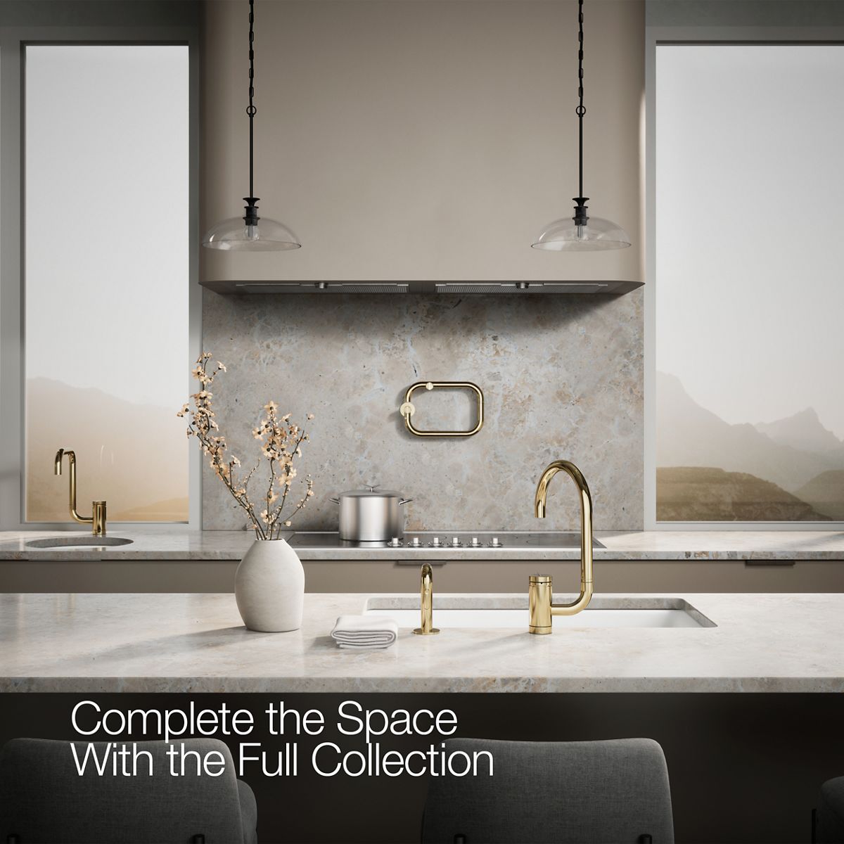 KOHLER K-28272 Components Single-handle kitchen sink faucet with two-function extended-reach spout and side sprayer