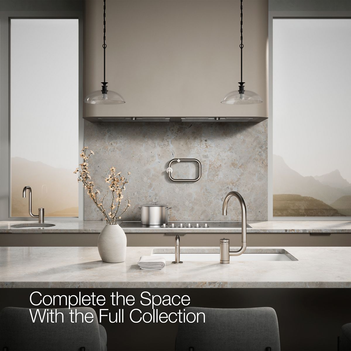KOHLER K-28272 Components Single-handle kitchen sink faucet with two-function extended-reach spout and side sprayer