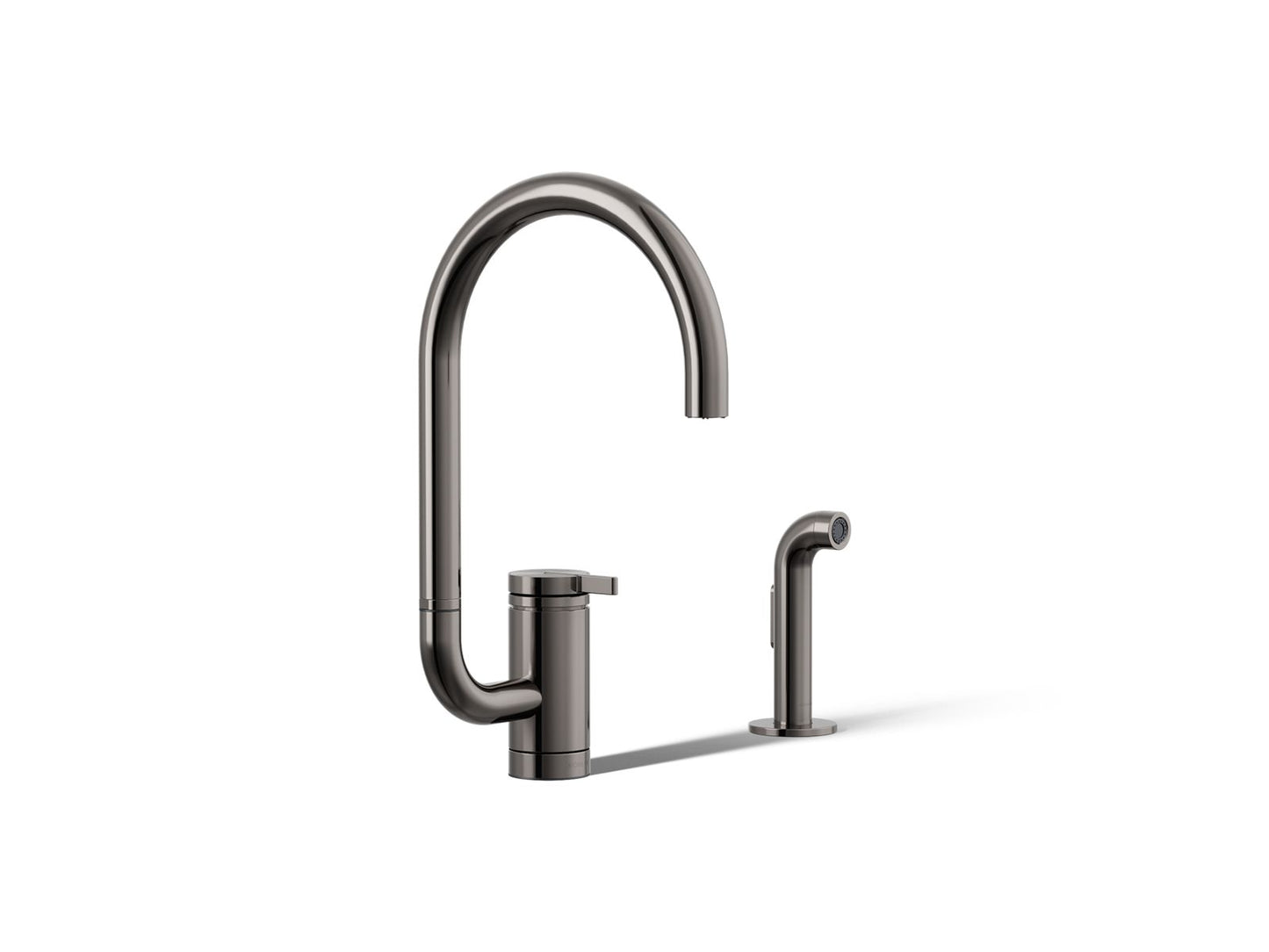 KOHLER K-28272 Components Single-handle kitchen sink faucet with two-function extended-reach spout and side sprayer