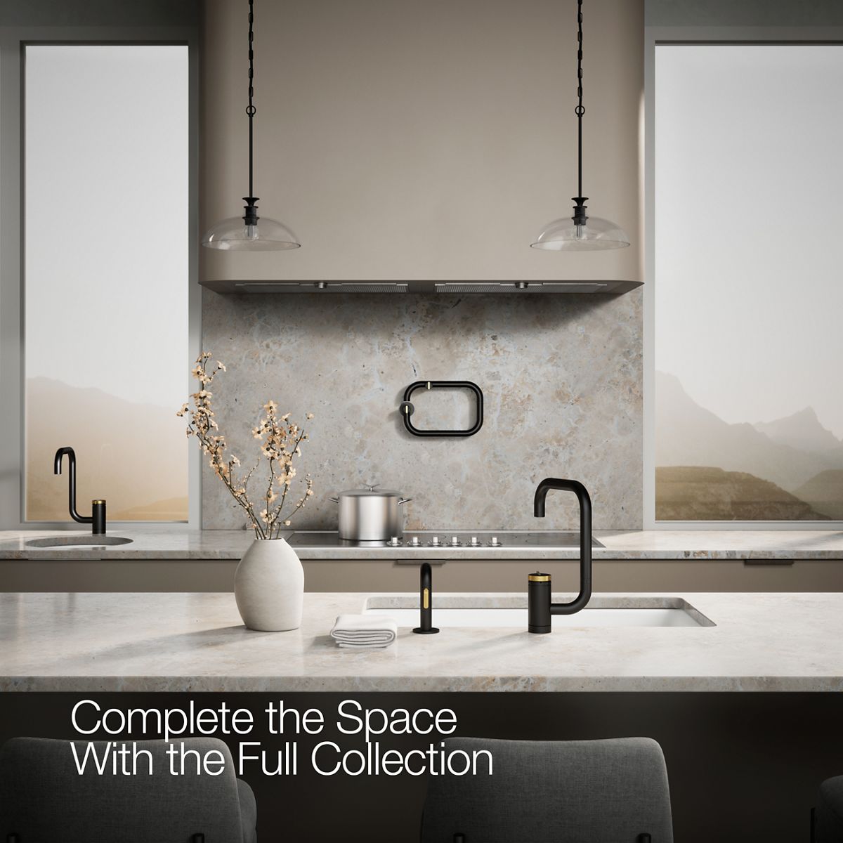 KOHLER K-28274 Components Single-handle kitchen sink faucet with two-function extended-reach spout and side sprayer