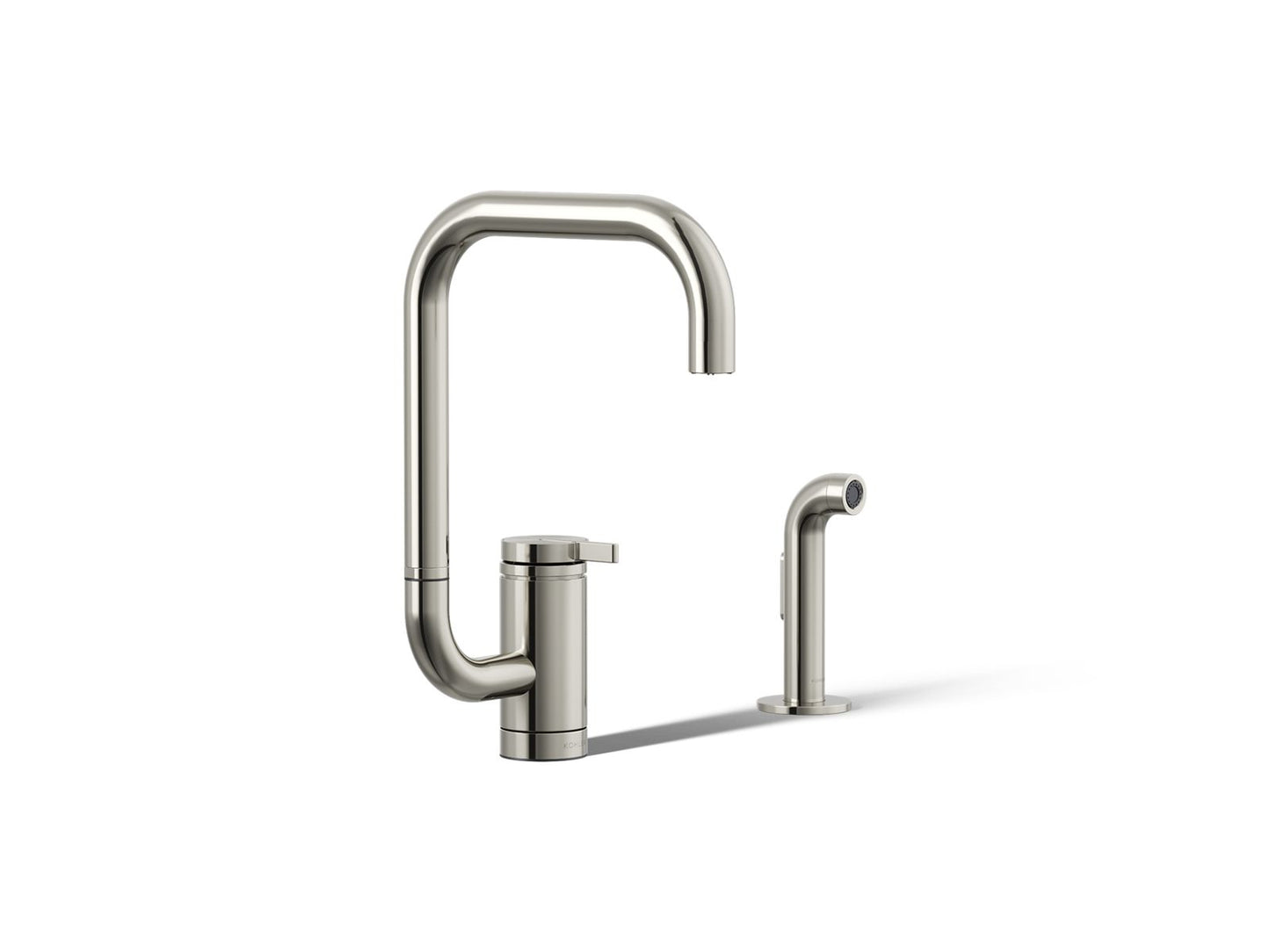 KOHLER K-28274 Components Single-handle kitchen sink faucet with two-function extended-reach spout and side sprayer