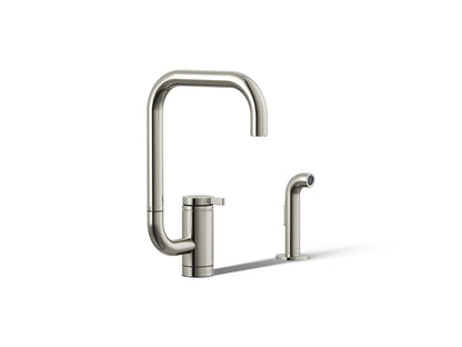 KOHLER K-28274 Components Single-handle kitchen sink faucet with two-function extended-reach spout and side sprayer