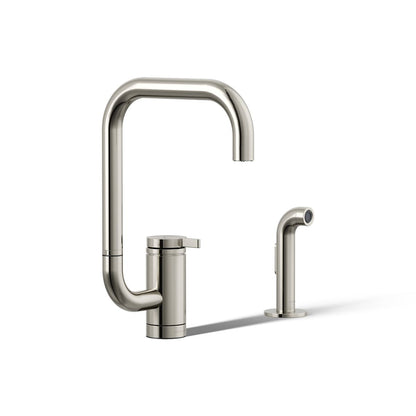 KOHLER K-28274 Components Single-handle kitchen sink faucet with two-function extended-reach spout and side sprayer