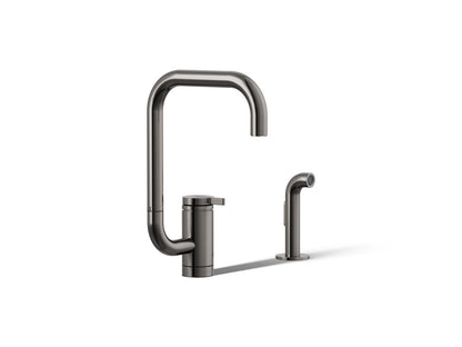 KOHLER K-28274 Components Single-handle kitchen sink faucet with two-function extended-reach spout and side sprayer