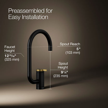 KOHLER K-28277 Components Single-handle bar sink faucet with two-function extended-reach spout