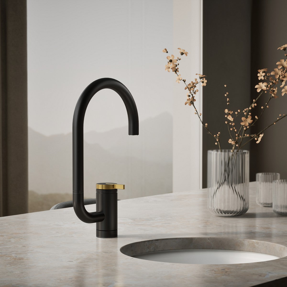KOHLER K-28277 Components Single-handle bar sink faucet with two-function extended-reach spout