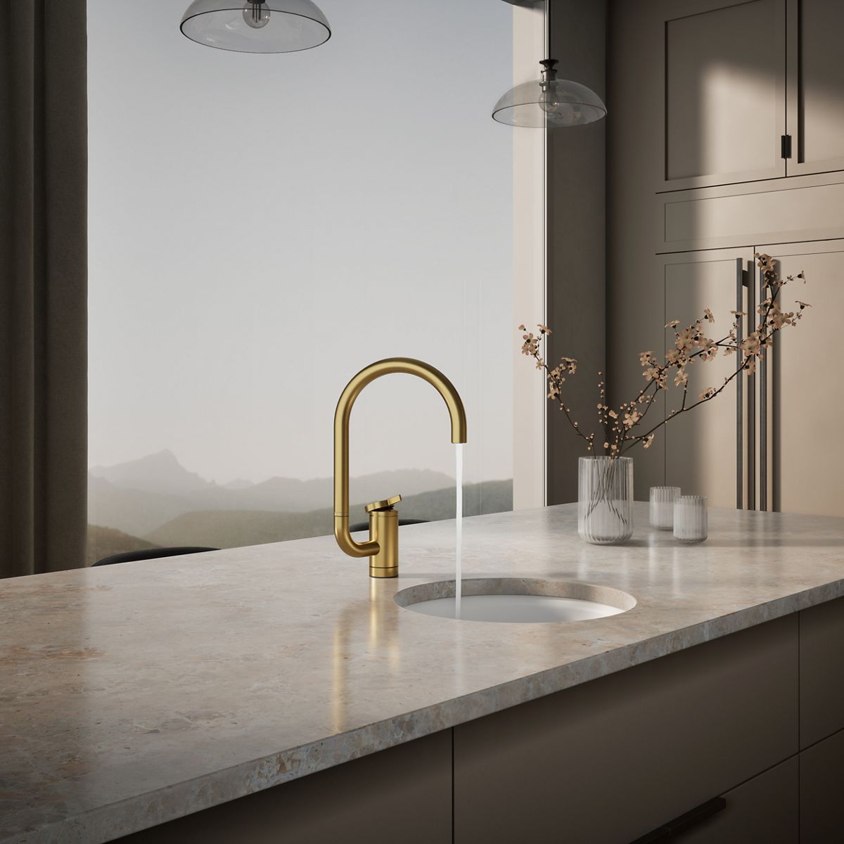 KOHLER K-28277 Components Single-handle bar sink faucet with two-function extended-reach spout