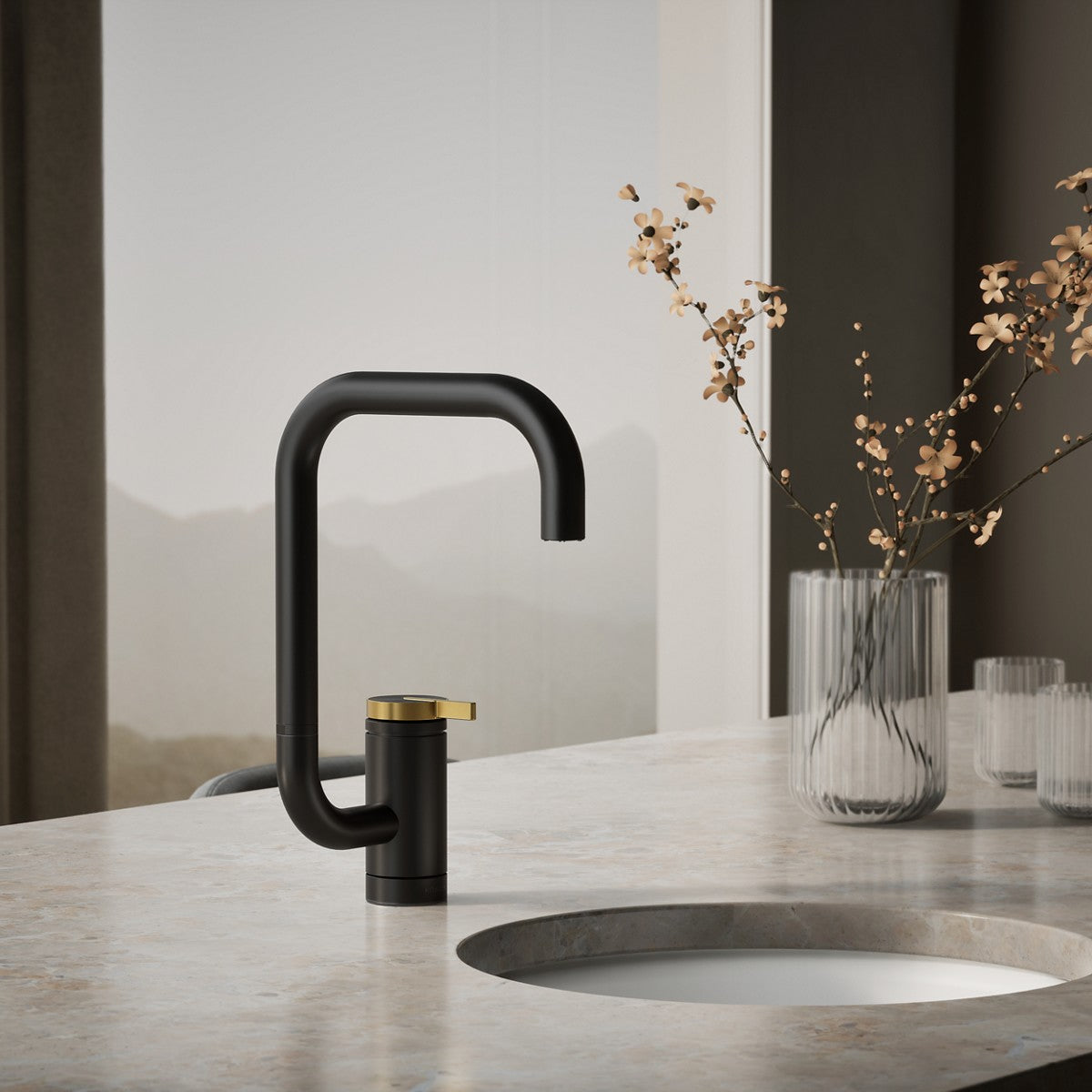 KOHLER K-28290 Components Single-handle bar sink faucet with two-function extended-reach spout