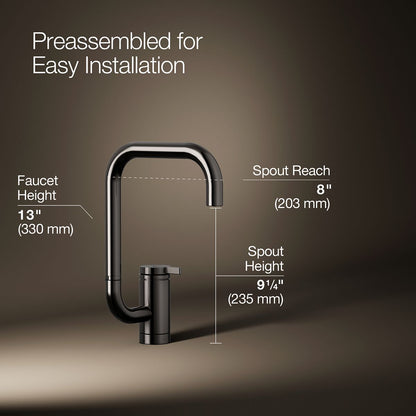 KOHLER K-28290 Components Single-handle bar sink faucet with two-function extended-reach spout