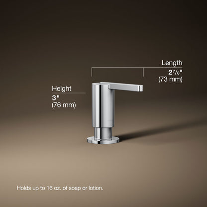 3/4 view of product with dimensions