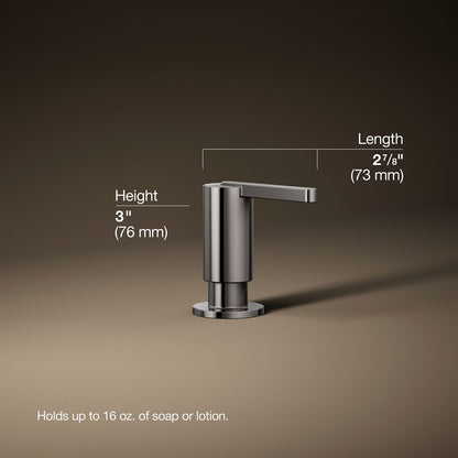 3/4 view of product with dimensions