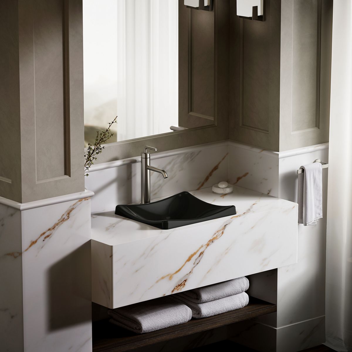 KOHLER K-2833 DemiLav 18-1/4" rectangular vessel bathroom sink, no overflow