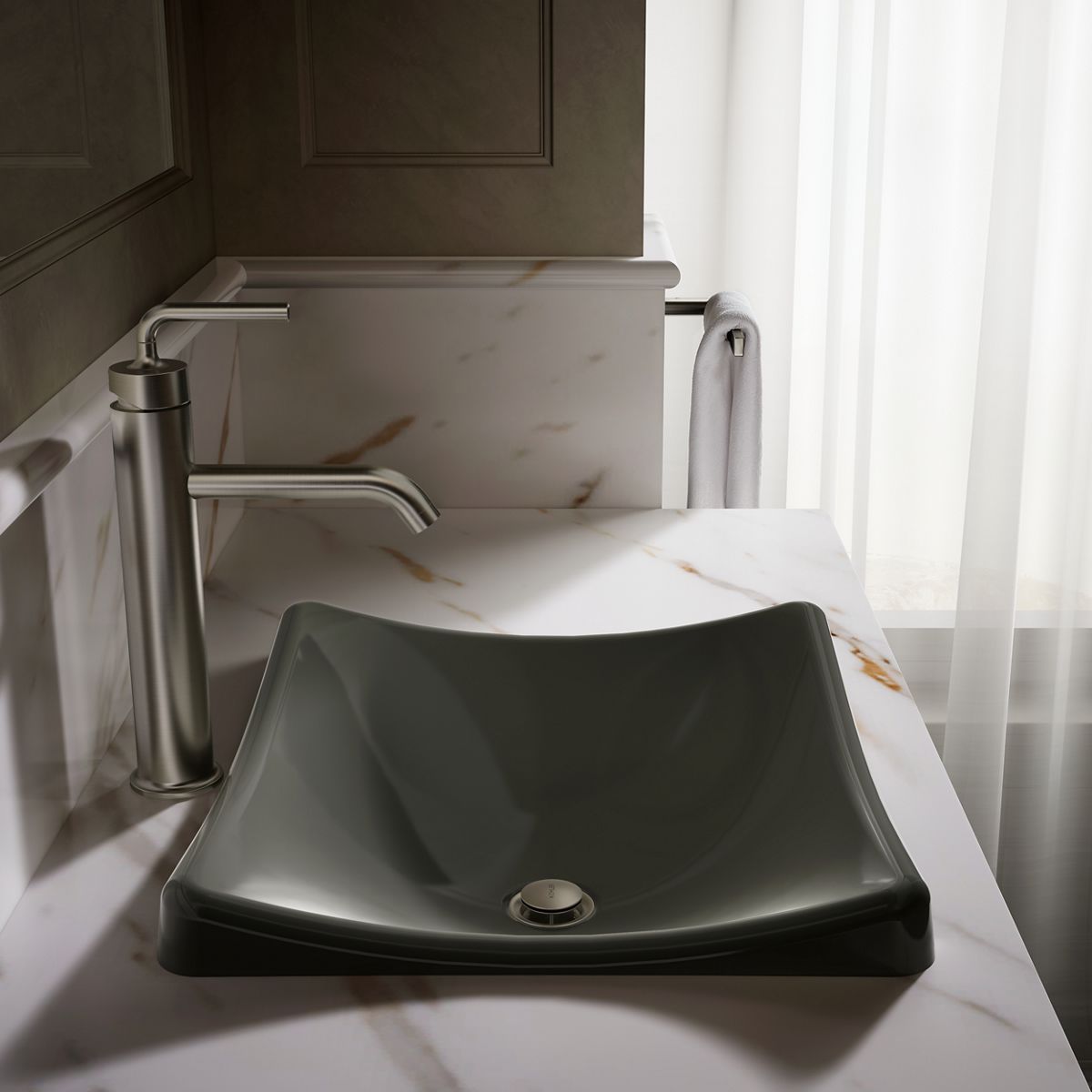 KOHLER K-2833 DemiLav 18-1/4" rectangular vessel bathroom sink, no overflow