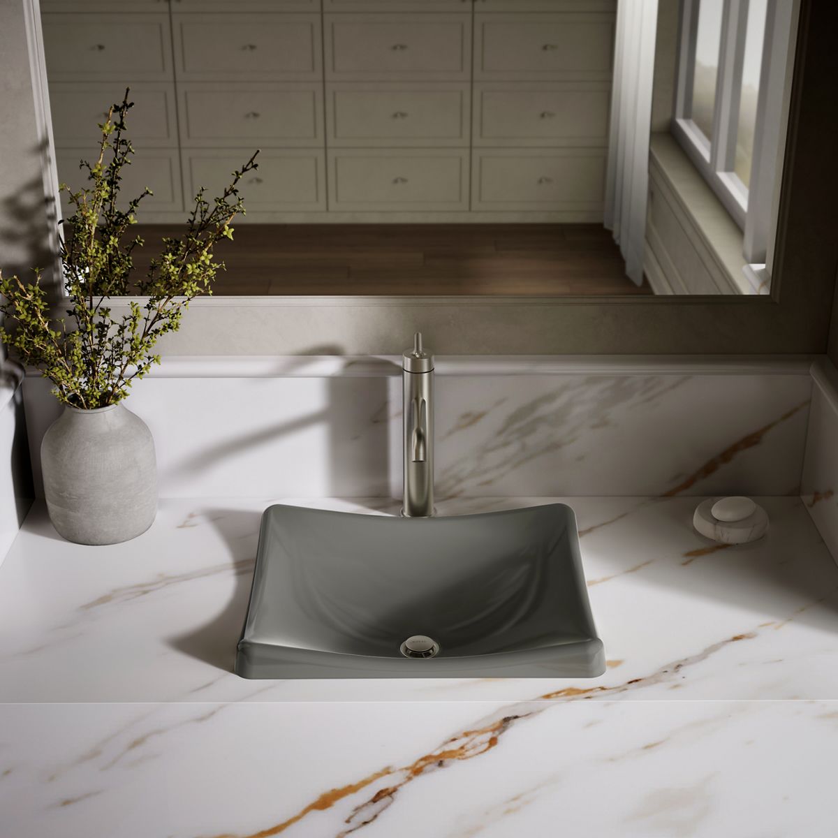 KOHLER K-2833 DemiLav 18-1/4" rectangular vessel bathroom sink, no overflow