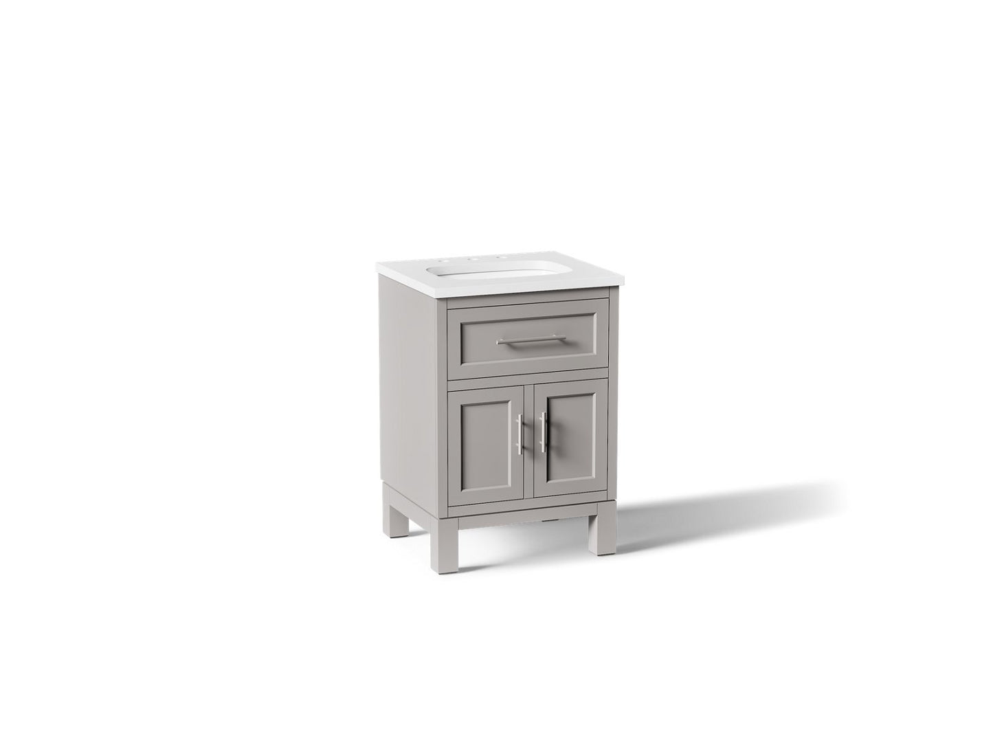 KOHLER K-28379-ASB Quo 24" bathroom vanity cabinet with sink and quartz top