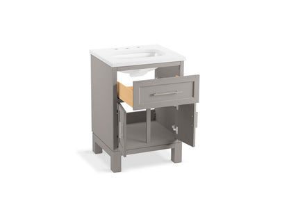 KOHLER K-28379-ASB Quo 24" bathroom vanity cabinet with sink and quartz top